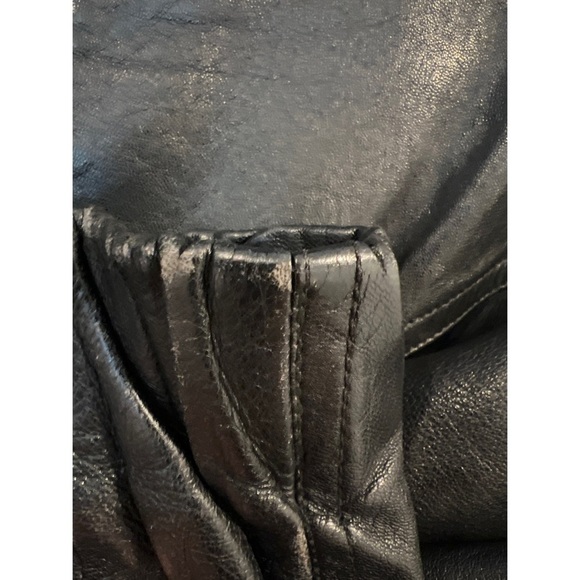 Vintage MICHAEL HOBAN NORTH BEACH BLACK LEATHER CROP JACKET - SIZE 7/8 - Picture 6 of 8